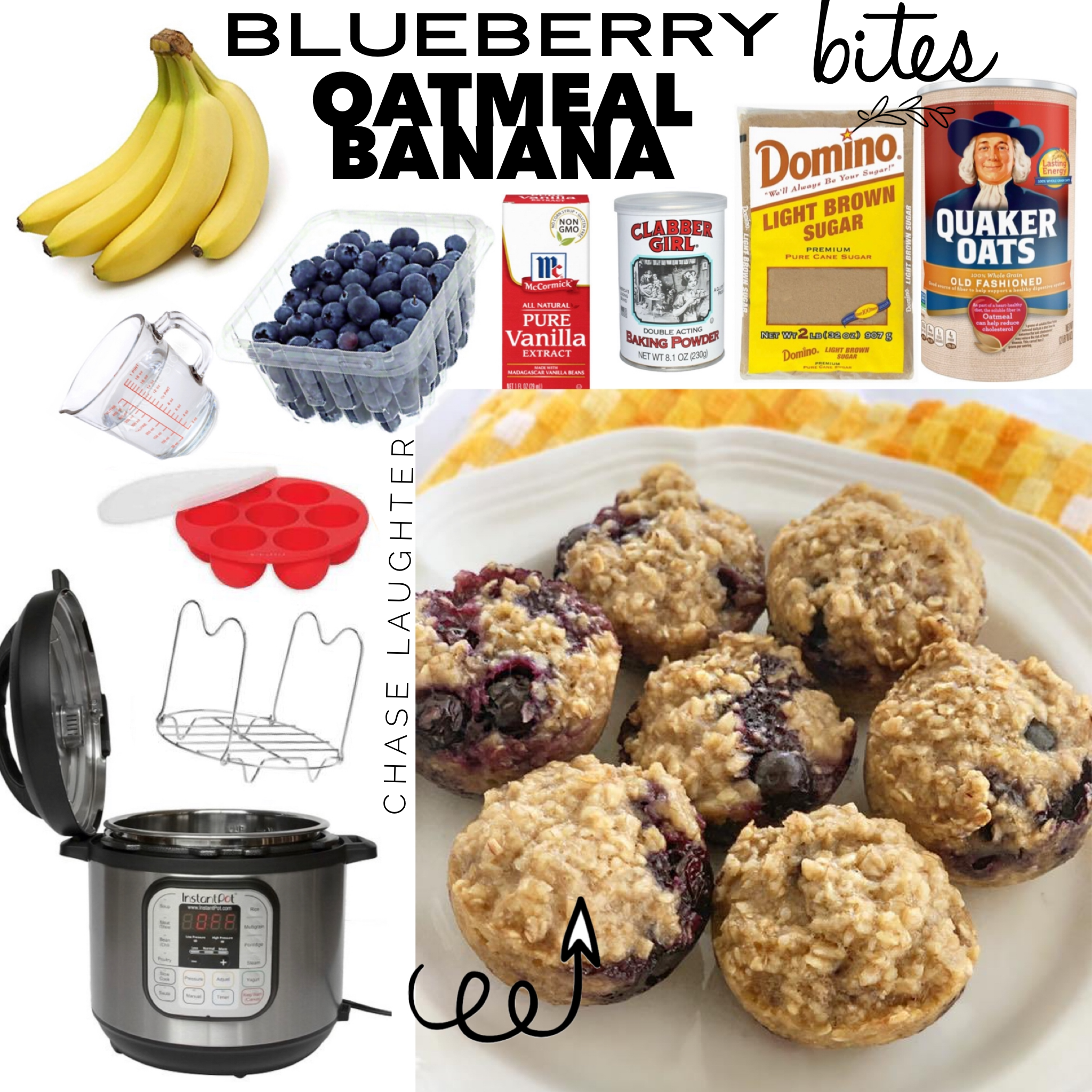 Instant Pot Blueberry banana oatmeal bites
