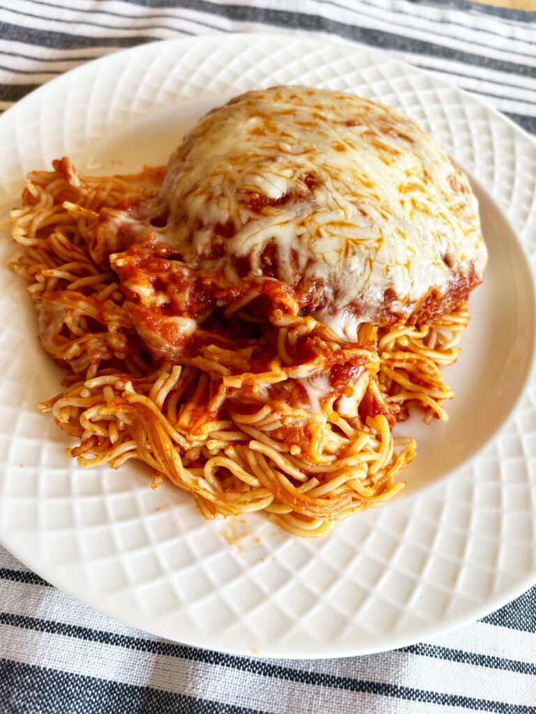 Chicken Parmesan Baked Spaghetti